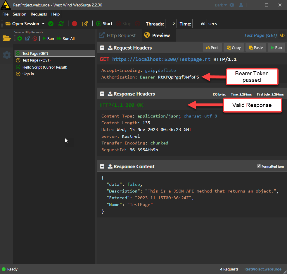 Access Request With Valid Token